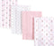 Luvable Friends Unisex Baby Cotton Flannel Burp Cloths, Girl Feathers, One Size