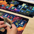 Qindaiwen MTG Playmat, 24x14 Inch Tabletop Game Mat, Premium Smooth Rubber, Mousepad Compatible, Three Cats