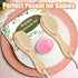 Set, 2Pcs Wooden Baby Hair Brush and Comb Natural Soft Goat Bristles Brush with Baby Shower Scrubber Perfect Scalp