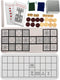 Ancient Board Game: Royal Game of UR & Senet - 1 Board, 8 Wooden Dice, 14 Wooden Pieces, Metal Box