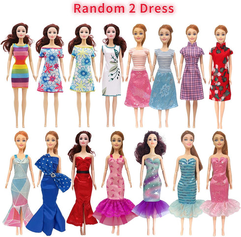 29 Pieces Doll Clothes and Accessories for 11.5 Inch Girl Dolls, Including 5 Tops, 5 Pants, 3 Dresses, and More