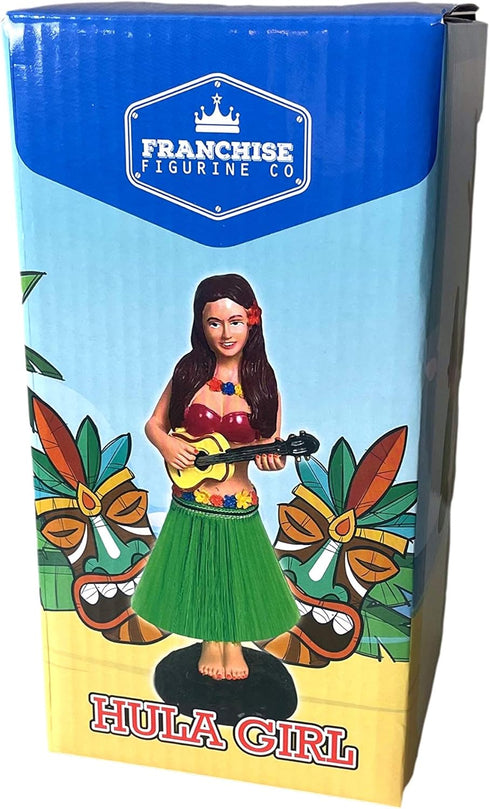 Hawaiian Hula Girl Dashboard Doll with Ukulele, 6" Bobbleheads Car Collection Figurines for Home Decor, Valentines Gift