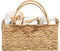 Diaper Caddy Organizer, Hand Rattan Nursery Storage Basket for Baby Essentials, Baby