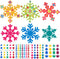Zonon 24 Pieces Holiday Snowflake Craft Kit Winter DIY Hanging Craft Ornaments Snowflake