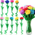 ZJoey 18 Pcs Plush Rose Flower Stuffed Bendable Stems Plush Bouquet Toy Soft