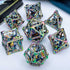 ARUOHHA Rainbow Hollow DND Dice Set, 7PCS Metal Polyhedral Dice for Dungeons and Dragons with Gift Box D20 D12 D10 D8