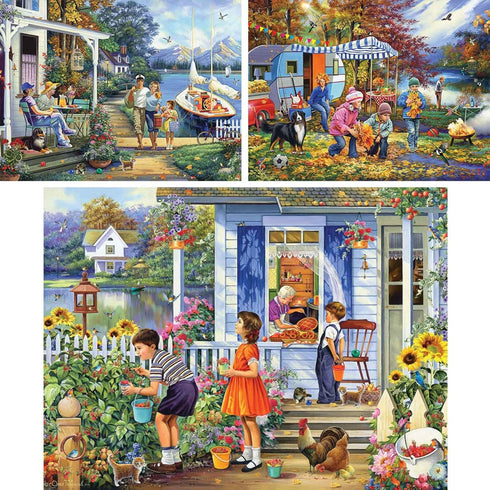 Set (3) 300 300 18" 24" Bits and Pieces - Value of Three - Piece Jigsaw Puzzles for Adults - pc Family Spring Vacation