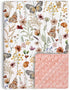 Buerhanerry Wildflower Butterfly Baby Blanket for Girls, Soft Double Layer Minky with Dotted