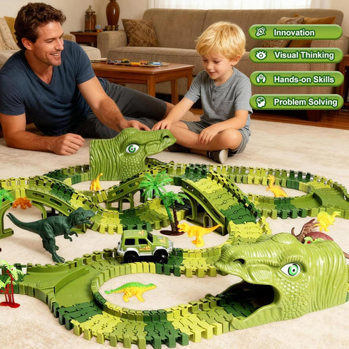 great dachong 266 3-5 2 Set, 3 4 5 6 7 Dinosaur Track Toys, PCS Dinosaur Toys for Kids Create A Dinosaur World Road
