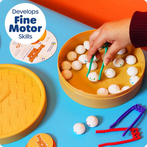 Counting Learning Resources Dumpling Dash Fine Motor Math Game - Squishy Dumpling Toy, Montessori Toys, Kids Board