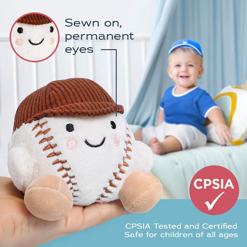 Plush Baseball Stuffed Animal Toy for Babies - Safe and Cuddly