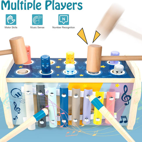 Hammering 12+ 1+ 1-2 KIDWILL Wooden Pounding Toy for Months Kids, Montessori Toys for Year Old Babies, Early