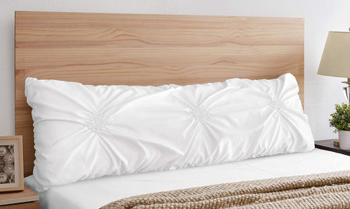 Solid White Shabby Chic Body Pillow Case Cover - Harper Collection