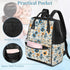 Honeybaby Backpack 19L Diaper Bag for Mom & Dad Checkered Background Flowers Large Diaper Bag Tote with Multi-Pocket