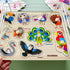 1-3 6XSET 2-4 3-5 QUOKKA Wooden Puzzles for Toddlers - Toddler Puzzles Ages with Rack - Learning Alphabet - Numbers
