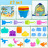 HUUIDY 4 4-12 Beach Toys for Kids, Sand Toys with Sand Buckets and Shovels for Kids, Sand Castle Building Kit with Mesh