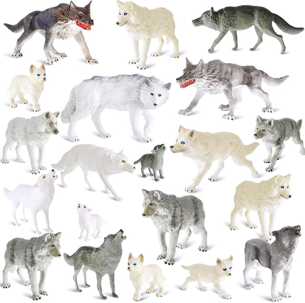 Deekin 20 Pcs Mini Around World City Miniatures, Realistic Themed Party Gifts (Wolf)