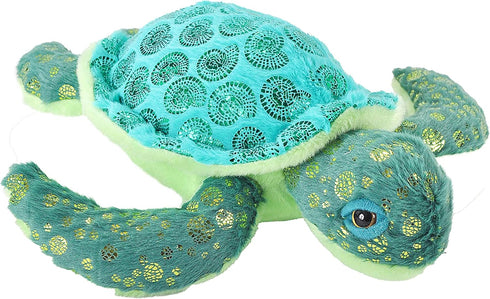 Wild Republic Sea Turtle Foilkins Stuffed Animal - 12 Inches, Gift for Kids, Plush Toy
