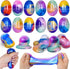 12 Pack Prefilled Easter Galaxy Slime Eggs,Galaxy Slime Easter Egg Fillers Stress