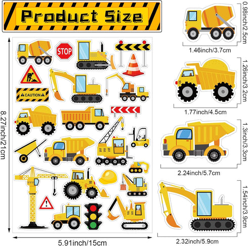 500 Harloon Pcs Construction Sticker Car Bus Truck Airplane Ship Thick Gel Cling Truck Transportation Vehicle Sticker