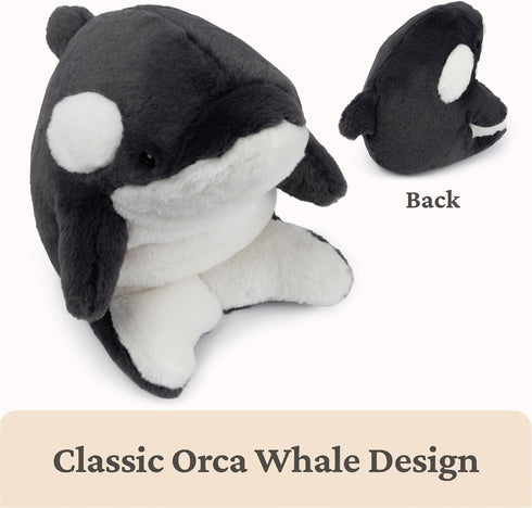 1 10 GUND Flynn Orca Whale Plush, Premium Whale Stuffed Animal for Ages and Up, Black/White