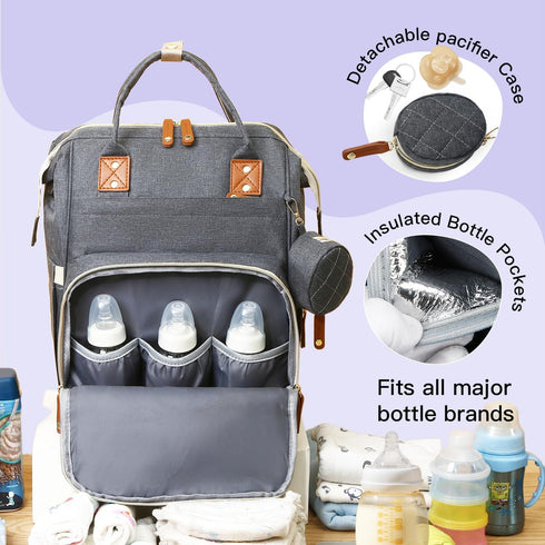 GLIXAVIA Backpack 16 Backpack Diaper Bag with Changing Pad Large Capacity, Pockets, USB Port, Waterproof Travel for Mom