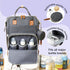 GLIXAVIA Backpack 16 Backpack Diaper Bag with Changing Pad Large Capacity, Pockets, USB Port, Waterproof Travel for Mom