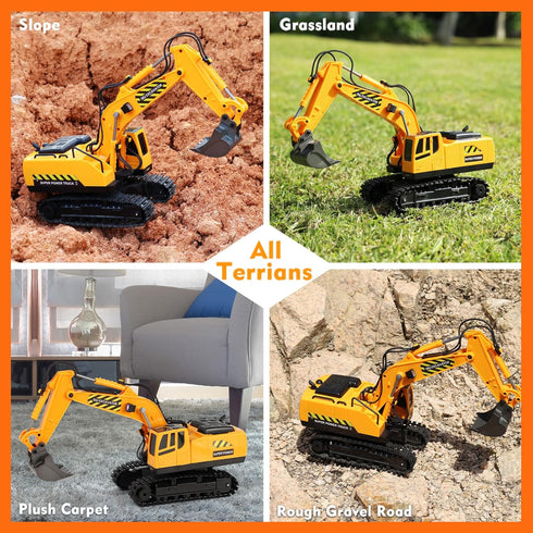RC Toys Construction Excavator Car, Kids Birthday Gift for Boys & Girls 4-9 Years, Best Toddler Sand Play Vehicle