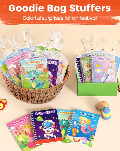 24 Pack 4-8-12, D-FantiX Paint with Water Coloring Books for Kids Ages Birthday Party Favors Bulk Gifts Goodie Bag