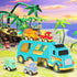 Toddler Car Toys for 3-5 Years Old, 4 Pack Small Pull Back Construction Vehicles, Christmas Birthday Gifts for Kids