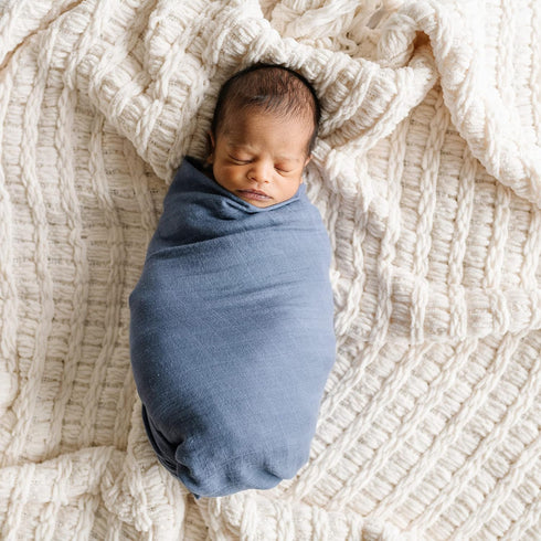 Natemia Baby Muslin Swaddle Blanket (Gray) - Silky Soft, Gentle Receiving Blankets for Newborns, Boys, Girls
