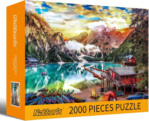 2000 Jigsaw Puzzles Pieces for Adults, Families Lakeside View Pieces Fit Together Perfectly