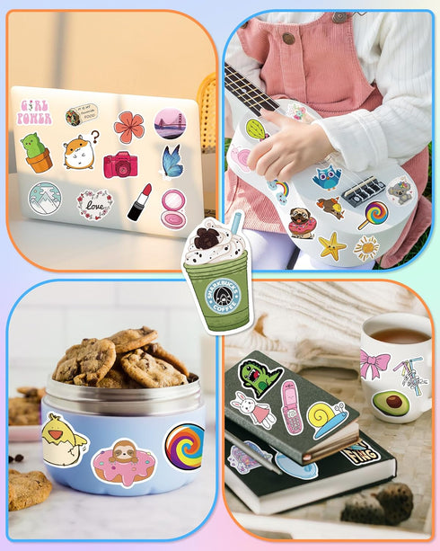 300 Pcs/Pack Cute Vinyl Waterproof Stickers for Water Bottles, Vsco Laptop Stickers for School Students Gifts