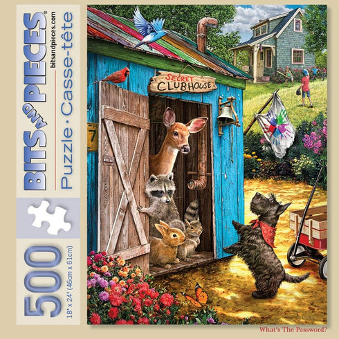 Bits and Pieces Value Set of Two 500 Piece Jigsaw Puzzles for Adults - Hide and Seek, What’s The Password