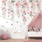 wondever Large Pink Flowers Wall Stickers Hanging Vine Floral Leaves Peel and