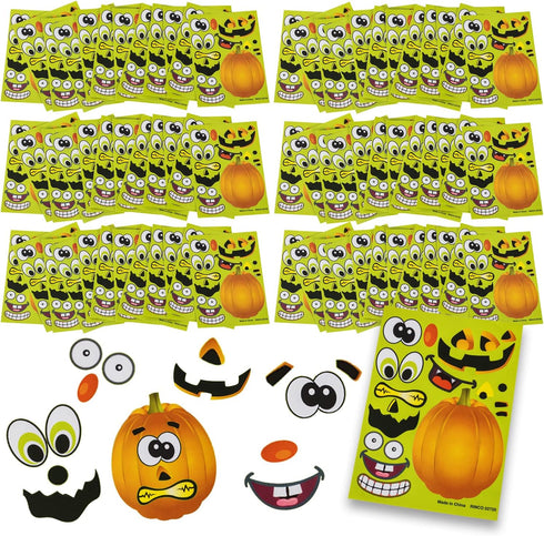 Halloween Stickers - 72 Sheets Kids Jack O' Lantern Pumpkin Stickers by Tigerdoe - Create a Pumpkin for Kids
