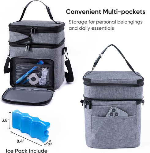 Pack 6 6 9 SFYBYHEART Breastmilk Storage Bag with Ice for Baby Bottles - Expandable Breast Pump Bag with Cooler for Mam