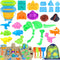 Beach Toys, 34Pcs Dinosaur Sand Toys Set for Kids Toddlers, Sandbox Toys