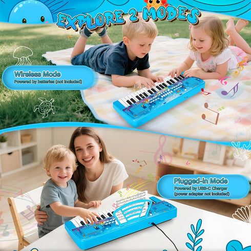MusicForset 37 3 4 5 6 Upgraded Keys Kids Piano Keyboard with Microphone Music Stand Portable Musical Toys for Toddlers