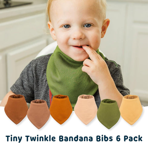 Water-Resistant Tiny Twinkle Bandana Bibs for Infants - Absorbent Teething Scarf
