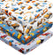 FIGEPO 4 Pack Baby Boy Pack N Play Mini Crib Sheets Soft Fitted