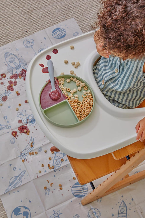 (30-Pack) 47 Dollop Premium Disposable Splat Mats Extra Large Water-Resistant High Chair Floor Protector Biodegradable