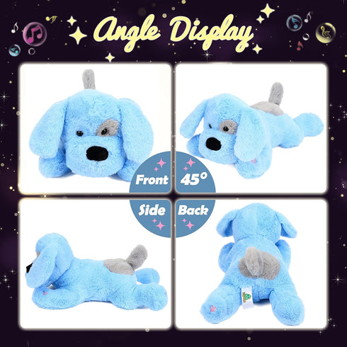 17'' Hopearl LED Musical Stuffed Puppy Lighting Up Singing Plush Dog Adjustable Volume Lullaby Animated Soothe Birthday