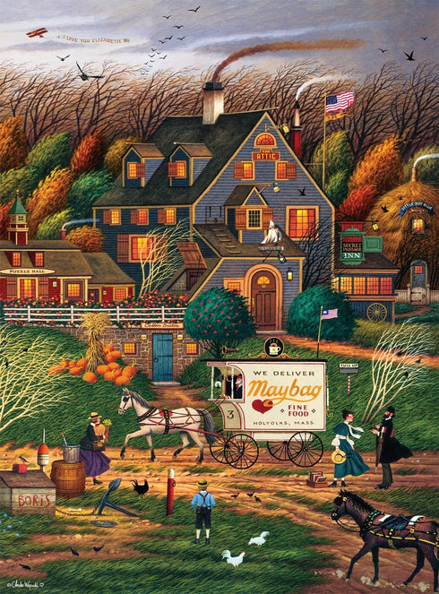 Buffalo Games - Charles Wysocki - Secret Passage Inn - 1000 Piece Jigsaw Puzzle for Adults, Finished Size 26.75 x 19.75