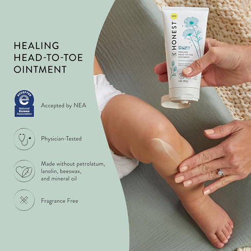 5 oz The Honest Company Head to Toe Multi-Purpose Healing Ointment, Safe for Sensitive Skin, Hypoallergenic