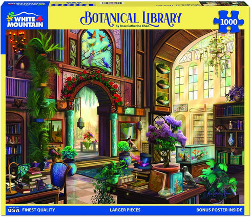 White Mountain Puzzles Botanical Library - 1000 Piece Jigsaw Puzzle