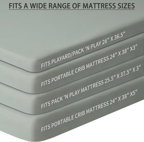Pack 2 Pack Pack Pack 38 26 Inch) GUNTAIL and Play Sheets Fitted, n Play Sheets for Graco n Play Mattress, Unisex
