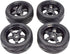 Apex RC Products 1/10 On-Road Black 5 Spoke Wheels with V Tread Rubber Tires (Set of 4) #5000