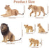 Toymany 6PCS Realistic Lion Figurines - Jungle Animals Family Set with Baby Lions, Educational Toy for Kids