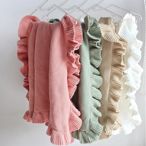 Knit Baby Blanket, 30"x40" for Newborn Girl and Boy, Soft Knitted Receiving Swaddle Blanket, Baby Shower Gifts (Pink)